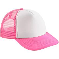 Beechfield Vintage Snapback Trucker Cap - Fluorescent Pink/White