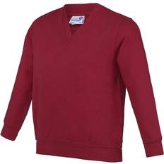 XL Sweats AWDis Kid's Academy V-Neck Sweatshirt - Claret (AC003J)