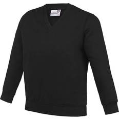 AWDis Kid's Academy V-Neck Sweatshirt - Black (AC003J)