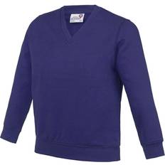 AWDis Kid's Academy V-Neck Sweatshirt - Purple (AC003J)