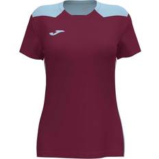 Marrón - Mujer Tops Joma Short Sleeve Women Championship Vi T-shirt - Burgundy/Sky Blue