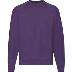 Purple - Unisex Jumpers Fruit of the Loom Classic Raglan Sweatshirt - Purple