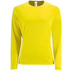 Yellow T-shirts Sol's Womens Sporty Long Sleeve Performance T-shirt - Neon Yellow