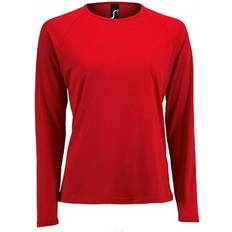 Sol's Womens Sporty Long Sleeve Performance T-shirt - Red