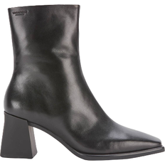 Hedda Leather Heeled Boots - Black