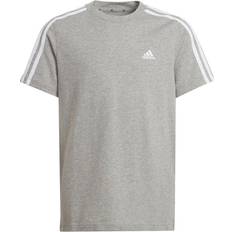 Adidas Junior Essentials 3-stripes T-shirt - Medium Heather Grey/White (HD5972)