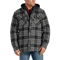 Dickies Relaxed Fit Icon Hooded Quilted Flannel Shirt Jacket - Slate Graphite Plaid