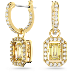 Swarovski Millenia Octagon Cut Drop Earrings - Gold/Yellow/Transparent