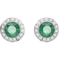 Swarovski Angelic Stud Earrings - Silver/Green/Transparent