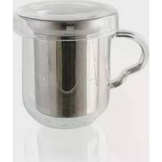 Quid Serenia Vidrio Filtro Inox 35 cl Transparente Ligero Pero Resistente Reciclable Ecológico 100% Higiénico No Poroso Apto Congelador 1 Taza 35 cl - Clear Taza de té 35cl