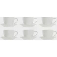 Dkd Home Decor Juego De Tazas De Café Blanco Natural Madera de Caucho Gres 150 ml Taza de café 15cl 13pcs