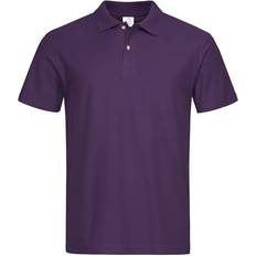 Purple Polo Shirts Stedman Mens Cotton Polo Shirt - Deep Berry