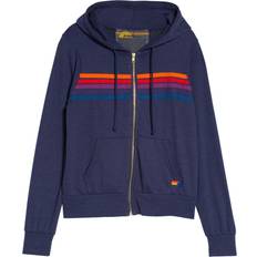 Aviator Nation 5 Stripe Hoodie Unisex - Navy/Purple Orange