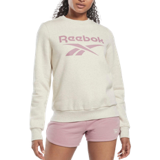 Reebok Women Sweaters Reebok Women Identity Logo Fleece Crew Sweatshirt - Classic White Mel