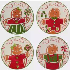 Multicoloured Dessert Plates Certified International Holiday Magic Gingerbread Dessert Plate 15.24cm 4pcs