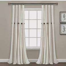 Lush Decor Linen Rod Pocket Light Filtering Window Curtain Panel 101.6x274.32cm