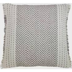 Saro Lifestyle Kantha Stitch Cushion Cover Gray (55.88x55.88cm)