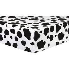 Black Sheets Trend Lab Flannel Cow Fitted Crib Sheet 28x52"