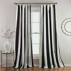 Black - Stripes Curtains Lush Decor Wilbur Room Darkening Window Curtain Panels Set of 2 132.08x213.36cm