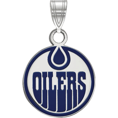 LogoArt Edmonton Oilers Small Pendant - Silver/Blue/White