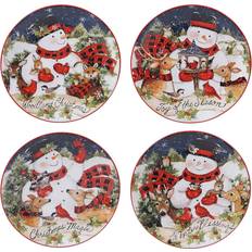 Certified International Magic of Christmas Snowman Dessert Plate 22.86cm 4pcs