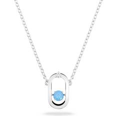 Azul Collares Swarovski Sparkling Dance Oval Necklace - Silver/Blue/Transparent