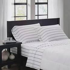 Truly Soft Ticking Bed Sheet Grey, White (243.84x175.26cm)