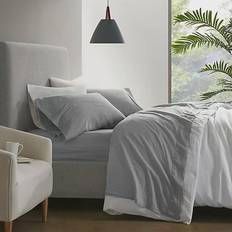 Envelope Sheet - Linen Bed Sheets Madison Park Linen Blend Bed Sheet Gray (243.84x205.74cm)