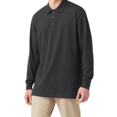 XXXS Polo Shirts Dickies Adult Size Piqué Long Sleeve Polo - Black