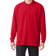 XXXS Polo Shirts Dickies Adult Size Piqué Long Sleeve Polo - Apple Red