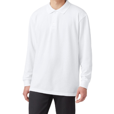 XXXS Polo Shirts Dickies Adult Size Piqué Long Sleeve Polo - White