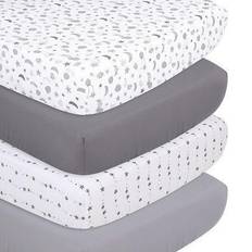 The Peanutshell Fitted Crib Sheets Celestial Microfiber 4-Pack 28x52 28x52"