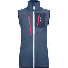 Turquoise - Women Vests Ortovox Women's Fleece Grid Vest Merino vest L