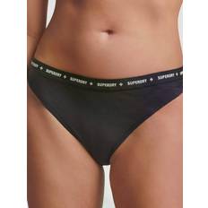 Cotone - Donna Bikini Superdry Elastisches Micro Bikinihöschen - Schwarz