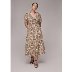 Whistles Ada Leopard Print Midi Dress