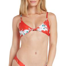 Baumwolle Bikinioberteile Volcom Orchid You Not Vneck Bikini Top Pistol Punch