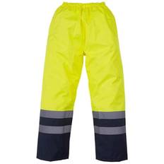 Yellow Trousers Yoko Unisex Adult Two Tone Hi-Vis Over Trousers (Yellow/Navy)