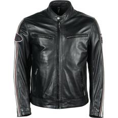 Helstons Blouson Cuir Moto Aniline - Bleu