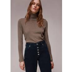 Whistles Authentic Hollie Button Front Jeans, Dark Denim