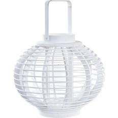 Blanco Linternas Dkd Home Decor Farol Cristal Blanco Bambú 35 x 35 x 29 cm Linterna