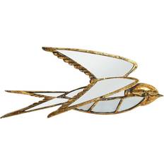 Résine Miroirs Dkd Home Decor Golden Resin Bird (42 x 4 x 20 cm) Wall Mirror