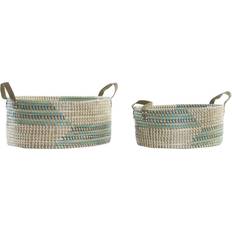 Turkoosi Korit Dkd Home Decor "Korg set Tropiskt (45 x 35 x 18 cm) Basket