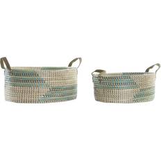 Turkis Kurve Dkd Home Decor Kurvesæt Tropisk (45 x 35 x 18 cm) Kurv 2stk