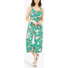 Cotton - Women Jumpsuits & Overalls Yumi Floral Print Culotte Cropped Jumpsuit, Green/Multi