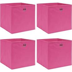 Lærred Opbevaringsbokse vidaXL 4 stk. 32x32x32 stof pink Opbevaringsboks 4stk