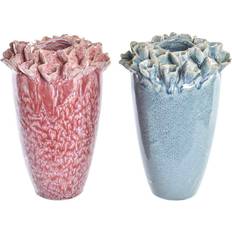 Turquoise Vases Dkd Home Decor Flower Pink Turquoise Stoneware Mediterranean (2 Units) (16 x 16 x 26 cm) Vase