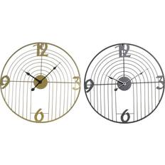 Dkd Home Decor Svart Gyllene Metall (45 x 3 x 45 cm) Väggklocka