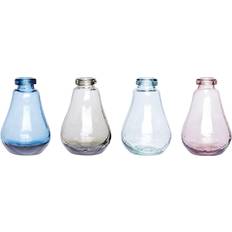 Hübsch Glas Rosa/klar/blå/grå STK 4 Vase