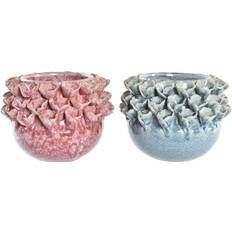 Turquoise Vases Dkd Home Decor Flower Pink Turquoise Stoneware Mediterranean (17 x 17 x 13,5 cm) (2 Units) Vase