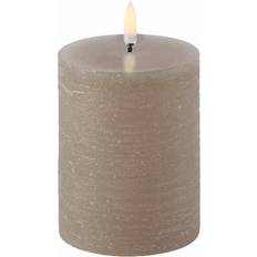 Brown LED Candles Uyuni Pillar Sandstone LED Candle 10.1cm